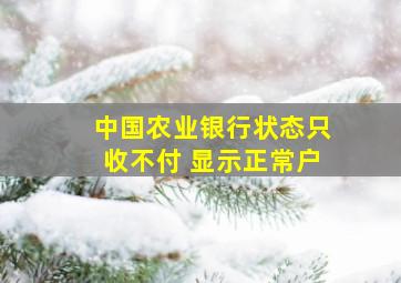 中国农业银行状态只收不付 显示正常户